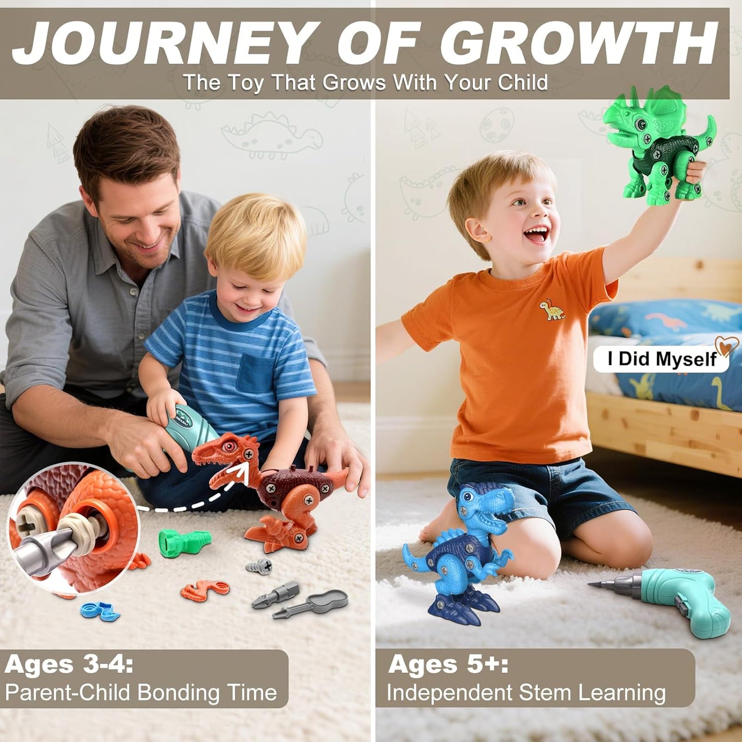 Rawblocks™ - Dinosaur STEM Toy Set for Kids